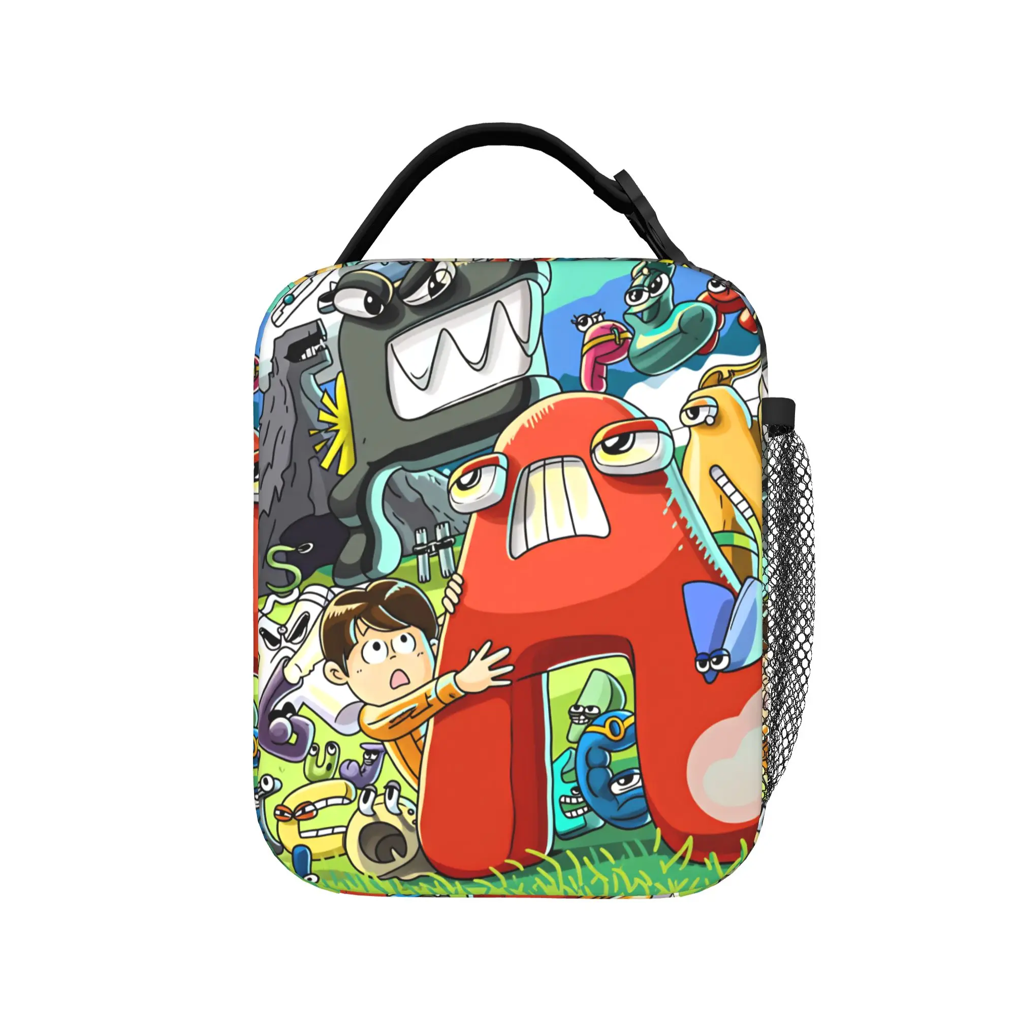 Alphabet Lores Lunch-Tasche Büro-Lunchbox für Erwachsene Ästhetischer Druck Thermotasche Oxford Tragbare Isolierte Kühltasche