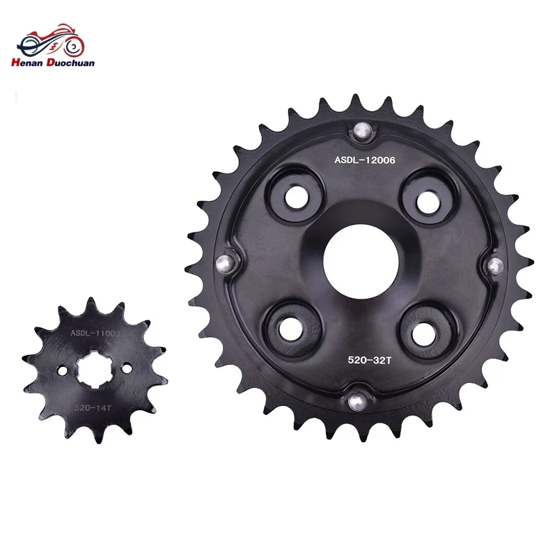 

520 120L 14T 32T Motorcycle Front Rear Sprocket Set for Honda CA250 CD250 1988-1994 CD CA 250 520-14T 520-32T