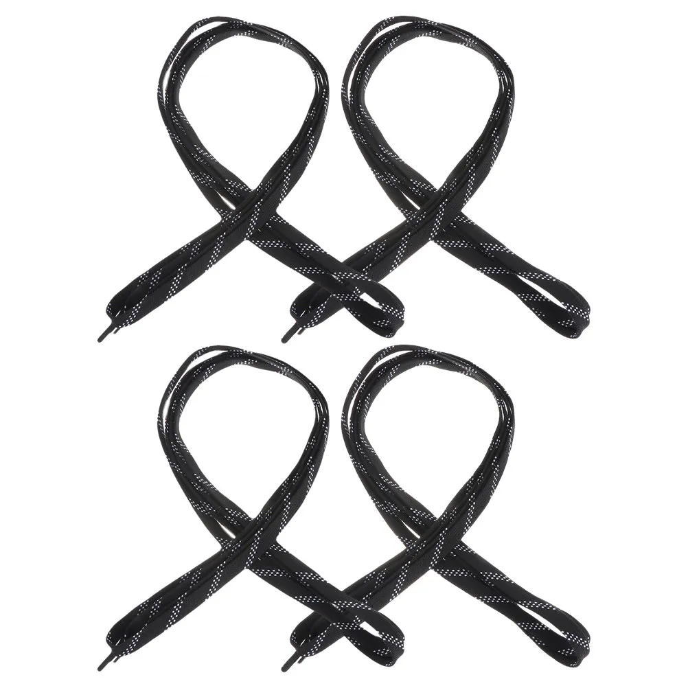2 Pairs Fun Cute Hockey Skate Shoelaces for Boots Sneakers – Black & Colored Fat Laces