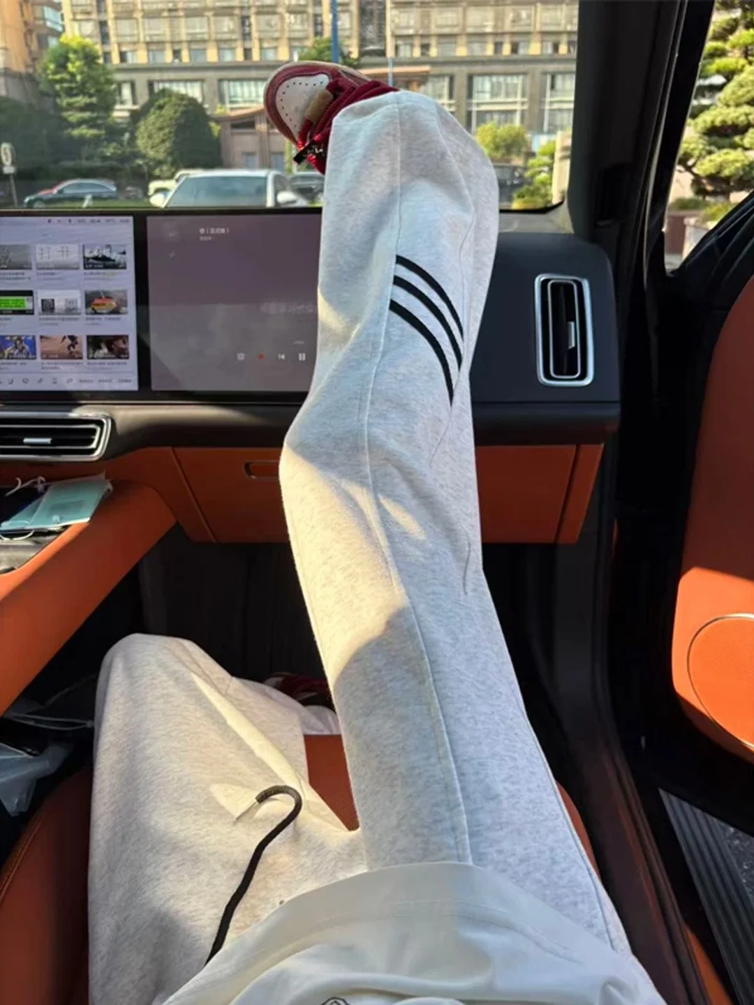 

American Stripe Sport Sweatpants Men's Straight Leg Drapey Autumn Trendy Brand Tee Bars Long Pants Youth Casual Loose Fit