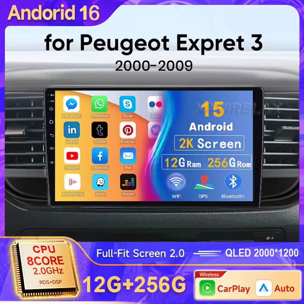 Android 16 Carplay For Citroen Jumpy III 3 SpaceTourer 1 For Peugeot Expert 3 2016 2017 2018 - 2021 Car Radio Multimedia Player