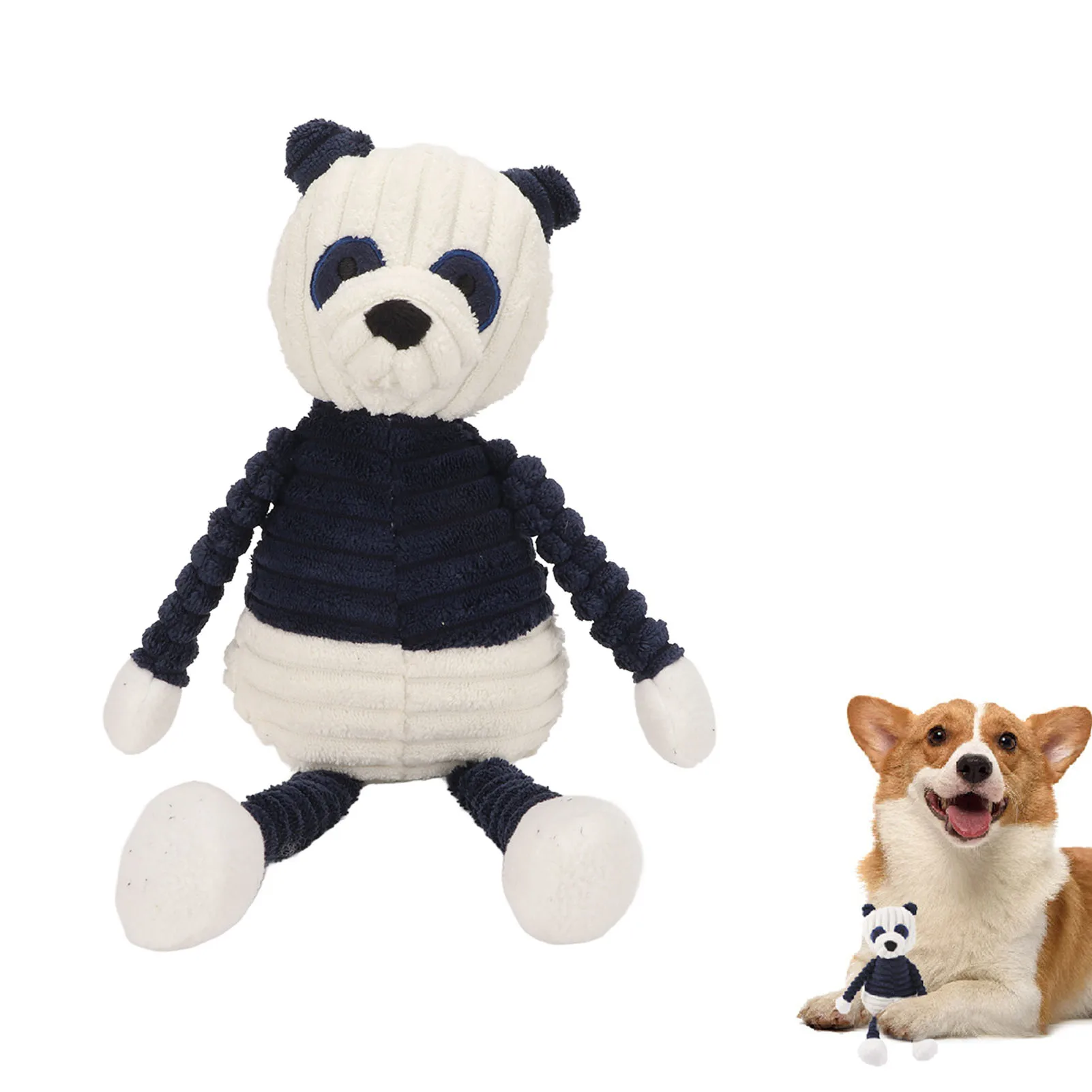 Dog Panda Plush Squeaky Toys Molar Teeth Cleaning Emotional Relief Pet Plush Chewing Toy For Small And Medium Dogs