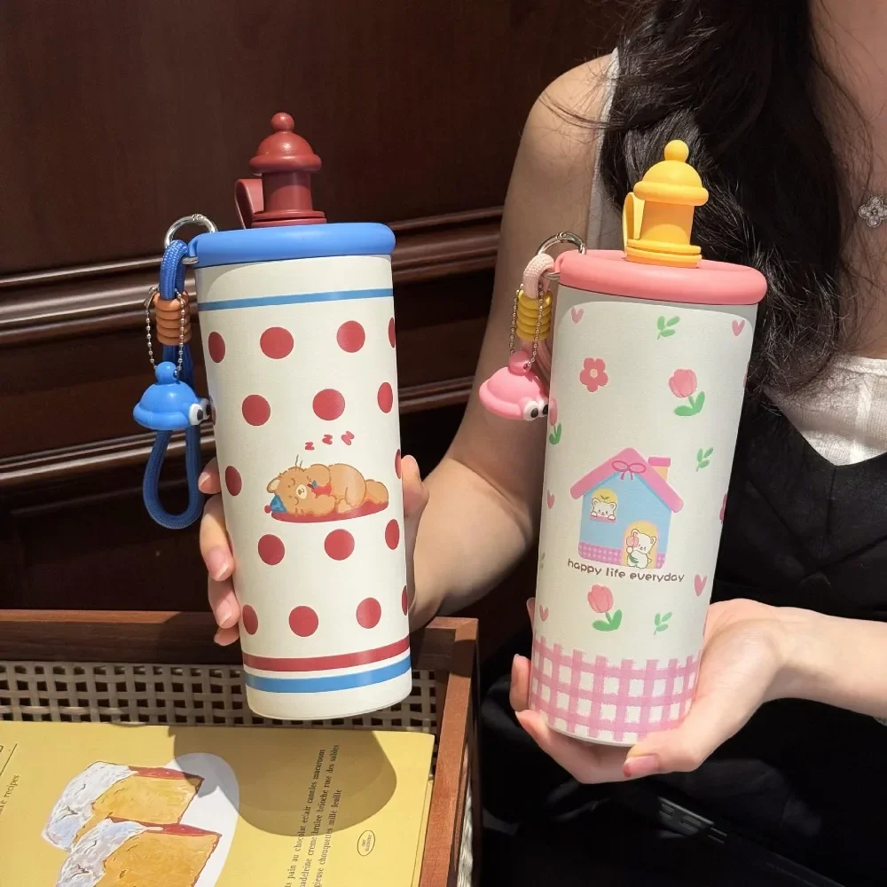 

700ml Stainless Steel Tea Infuser Straw Insulated Tumbler Filter Portable Outdoor Car Cup For Travel Use