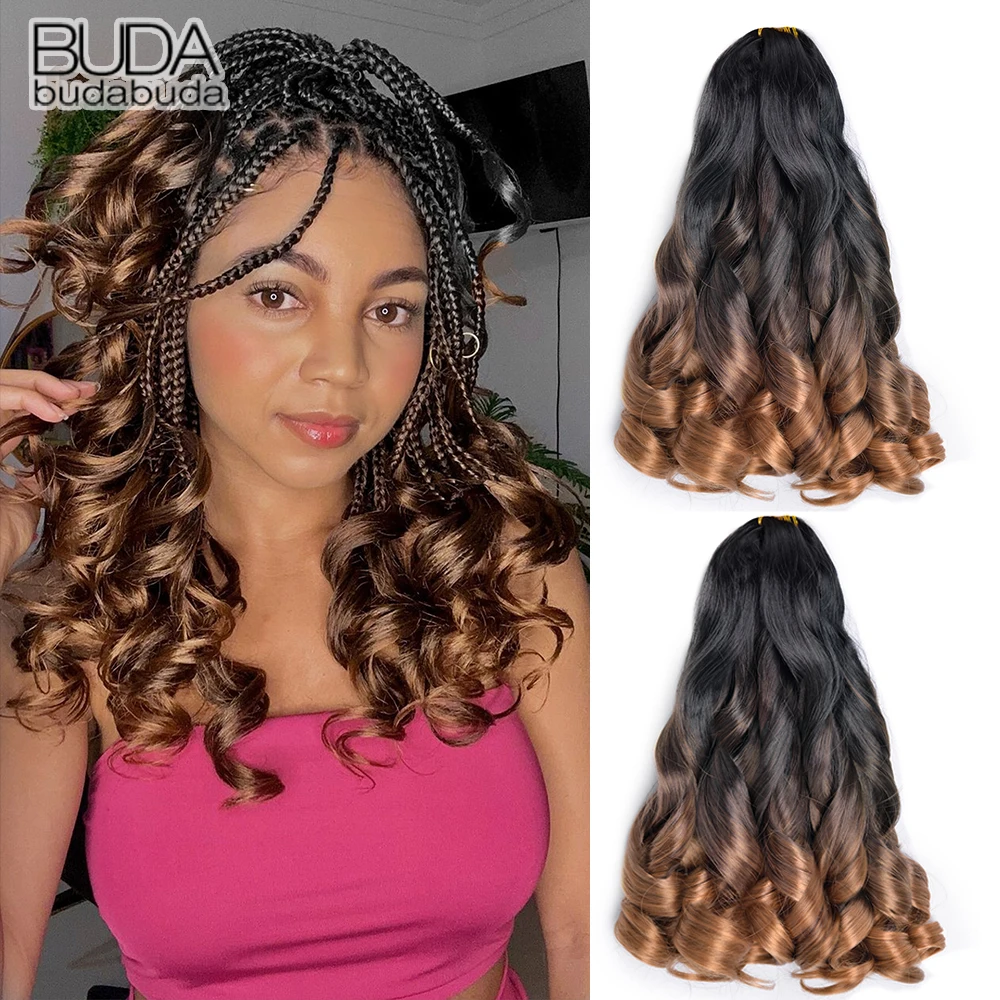 

12inch French Curly Braiding Hair Synthetic Hair Pre Stretched Bouncy Braiding Hair Loose Wavy Spiral Curl Braid for Black Women