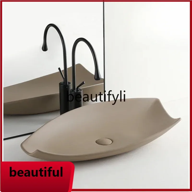 

f156 Hotel large creative bathroom washbasin table basin Nordic ceramic balcony basin washbasin wash basin household