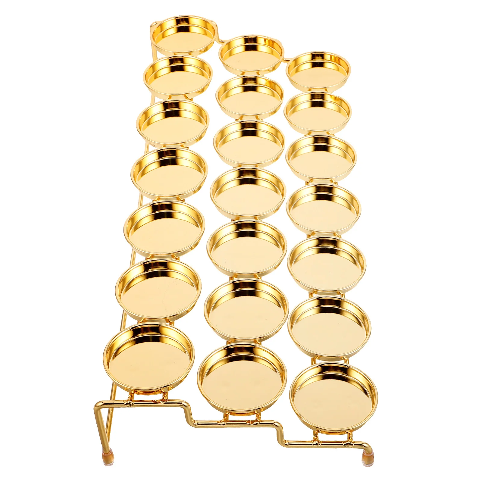 

Exquisite Three Layer Butter Lamp Holder Metal Stand for Temple Meditation Spiritual Decor Oil Lamp Rack Home Altar