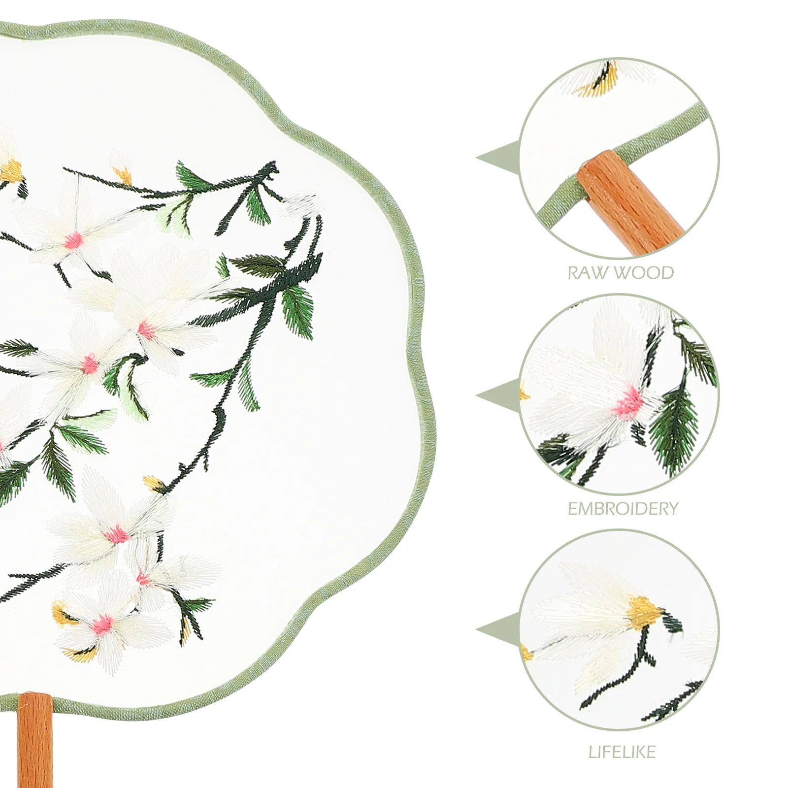 

Double-Sided Embroidery Silk Round Fan Chinese Classical Style Handmade Art Decor For Kids Diy Painting Retro Tassel