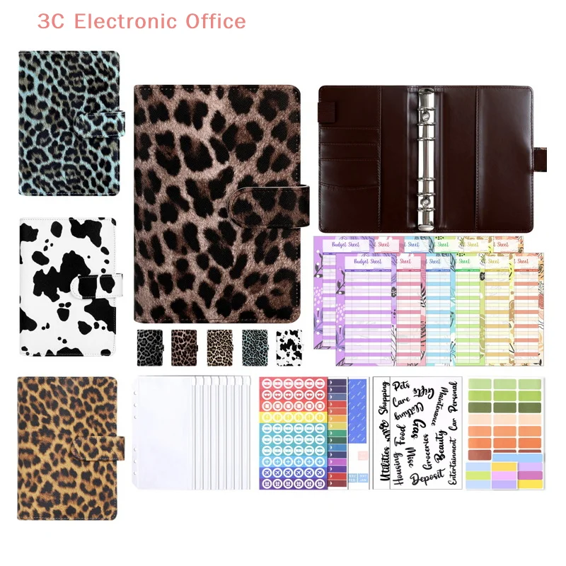 

A6 PU Leather Budget Binder Notebook Cash Envelopes System Set,with Binder Pockets For Money Budget Saving Bill Organizer