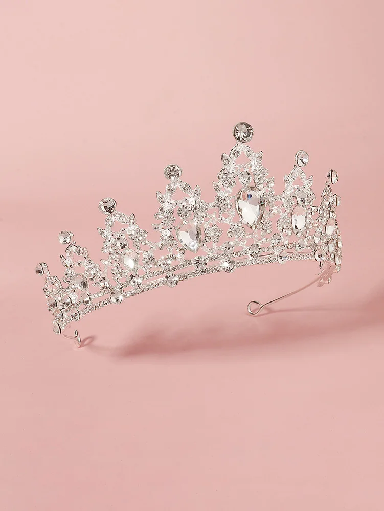 Mode Schwarz Kristall Haar Krone für Frauen Haar Zubehör Prom Gold Farbe Tiaras und Kronen Braut Haar Schmuck Geschenke – Detail 21