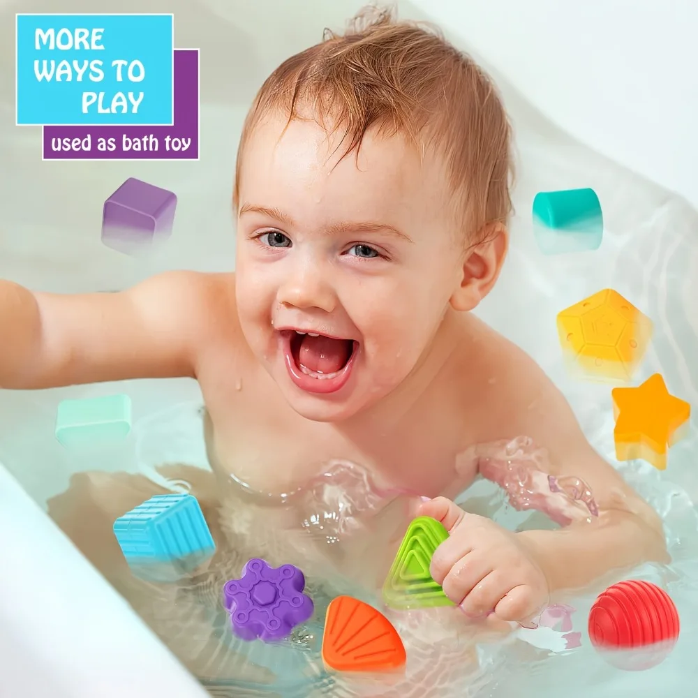 Children Montessori Colorful Sensory Sorter Activity Cube Educational Toys with Elastic Bands for Baby Fine Motor Skills