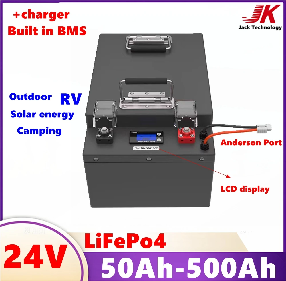 

waterproof 24V Lifepo4 100Ah 50Ah 150Ah 200Ah 300Ah 400Ah 500Ah LIthium Batterie for 2KW 5KW Inverter Backup Power Solar System