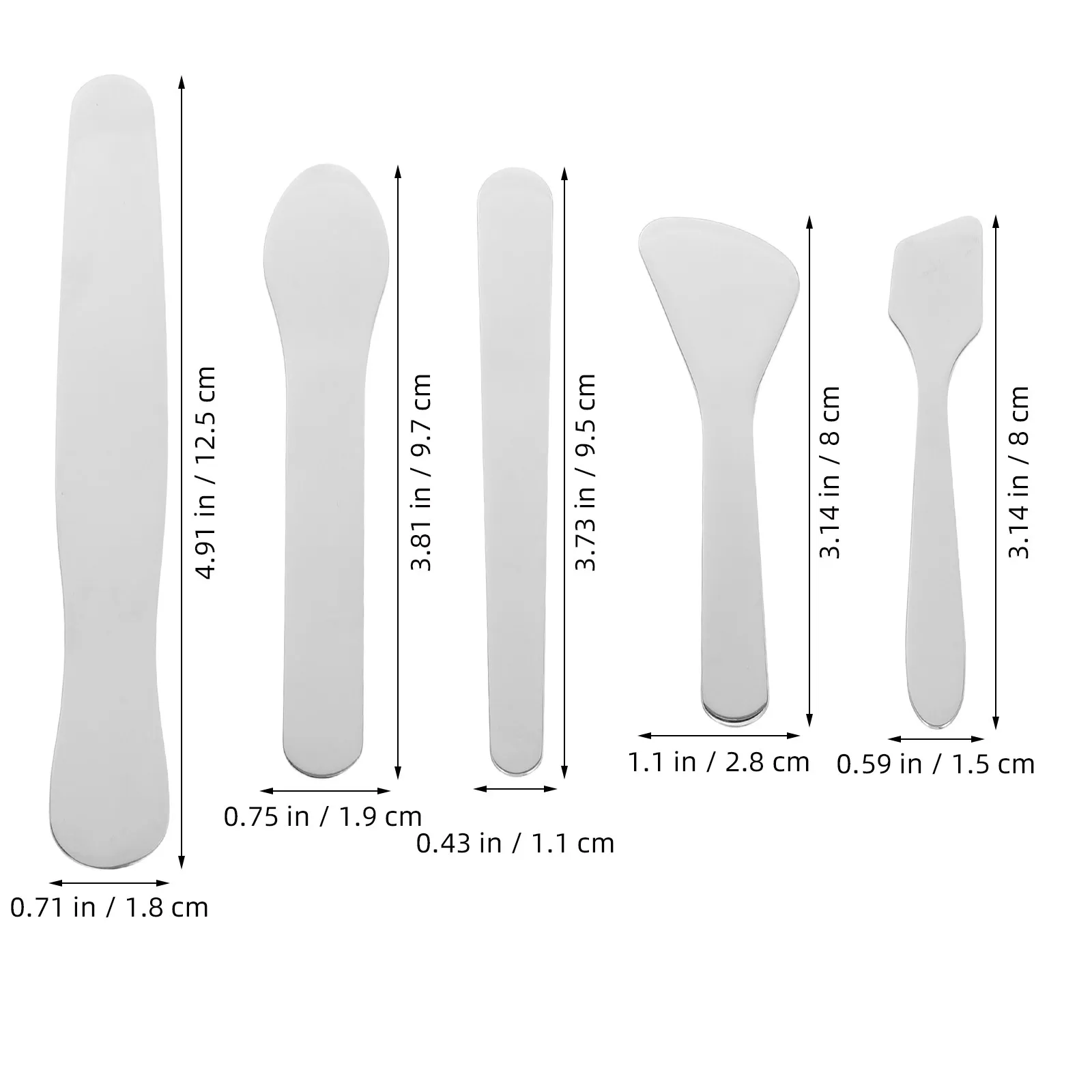 Stainless Steel Face Mask Spatula and Eye Cream Scoop Set – 5-Piece Ergonomic Skincare Applicator for Women