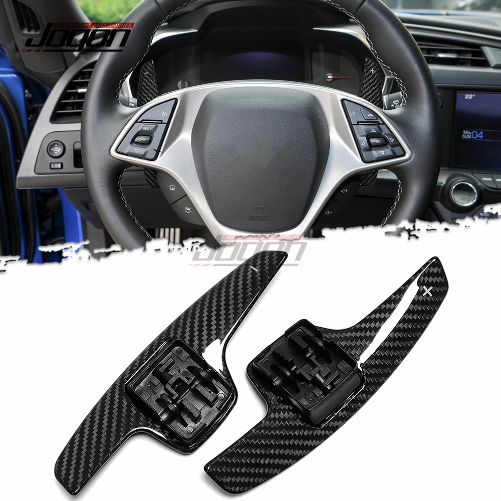 

Carbon Fiber Replacement Car Steering Wheel Shift Paddle Cover Trim For Corvette C7 Stingray Z51 Coupe 2016-2020 Accessories