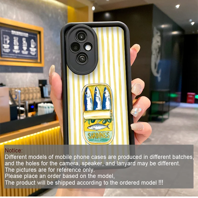 Cartoon Pink Blue Striped Sardines Phone Case for OnePlus 15 13 10 R 11 12 Nord 2 CE3 CE4 CE5 Lite ACE2 ACE3 Soft Covers Fundas