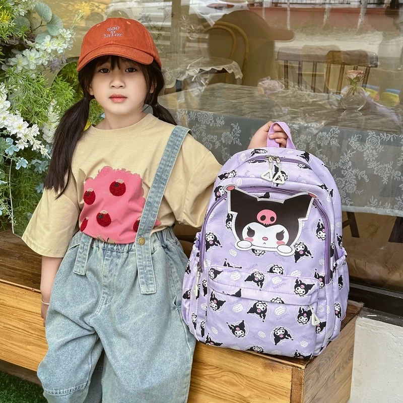 Mochila Sanrio Anime Kuromi Hello Kitty Pochacco Cinnamoroll Melody, bolsa escolar para estudiantes, bolsa de gran capacidad, regalos para niños