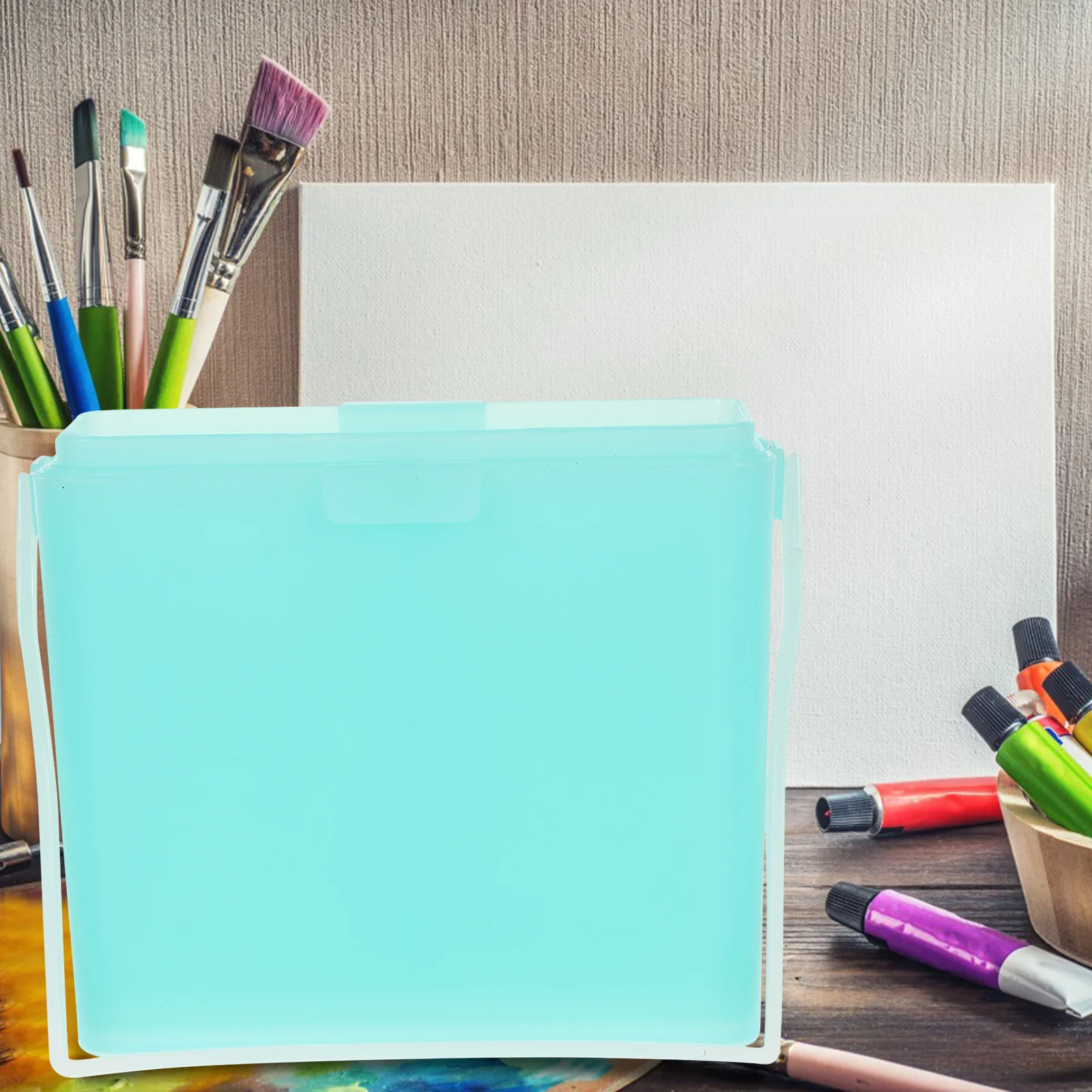 

Paint Washer Compact Reusable Water Bucket For Artists Acrylic Watercolor Brush Cleaner Daily Use Household Brush Holder