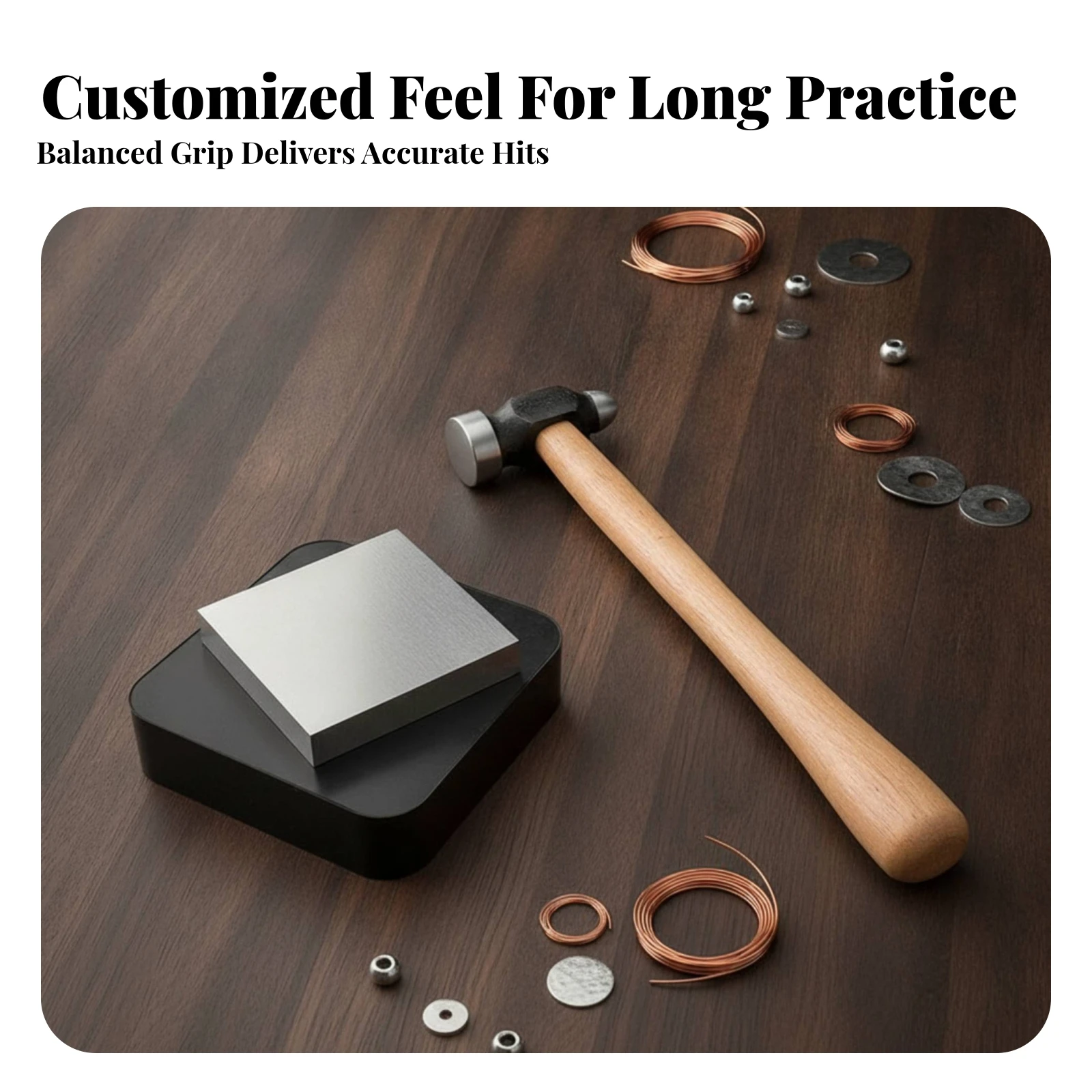 Steel Bench Block with Rubber Base Heavy-Duty Anvil Block with Rubber Base Jewelry Anvil Compact jeweler’s Tool Hard-Wearing
