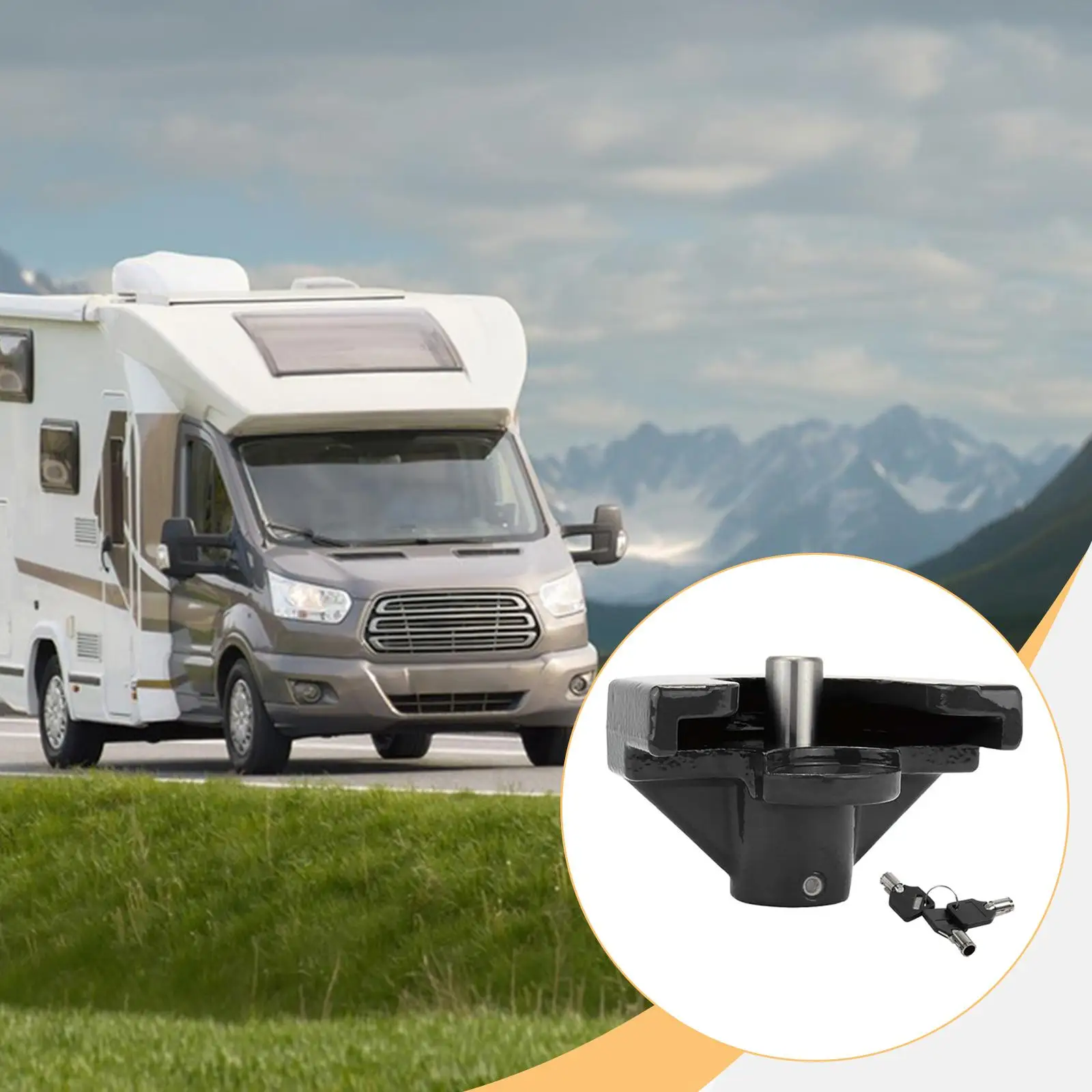 

Portable 2 Inch Trailer Coupler Lock Easy Carry Anti Theft Lock for Car Trailer Hitch Security