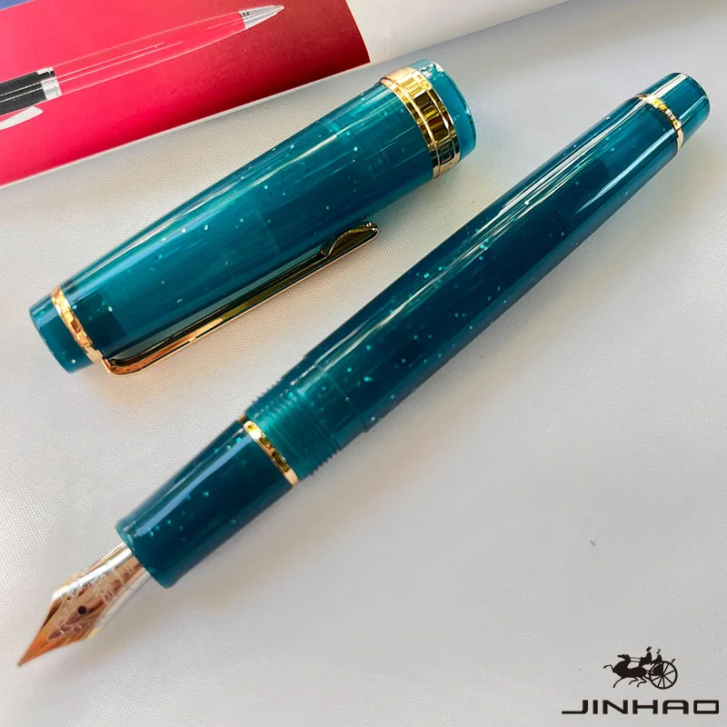 Jinhao 82-Füllfederhalter, goldener Clip, EF/F/M-Feder, Acryl-Tintenstift, luxuriöse Schreibstifte für Schreibwaren, Business, Büro, Schulbedarf – Detail 14