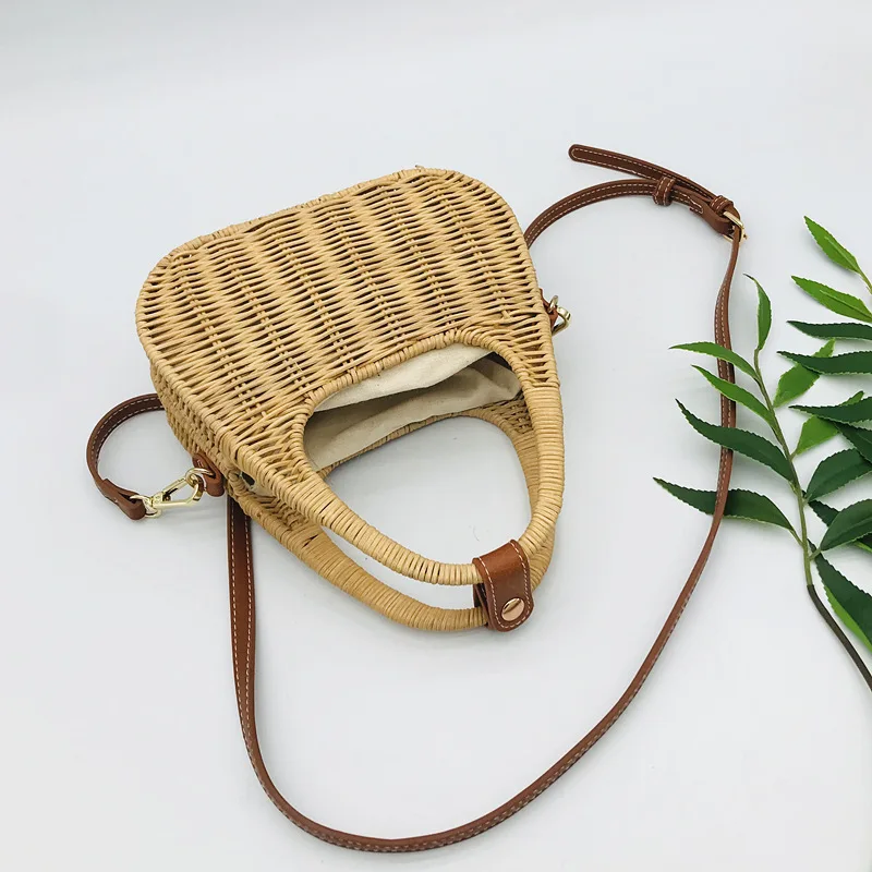 Imagem -05 - Bolsa de Rattan Bolsa de Praia Bolsa de Ombro Crossbody Bolsas para as Mulheres Bolsala de Palha Bolsas de Verão Tecido Bolsa de Compras