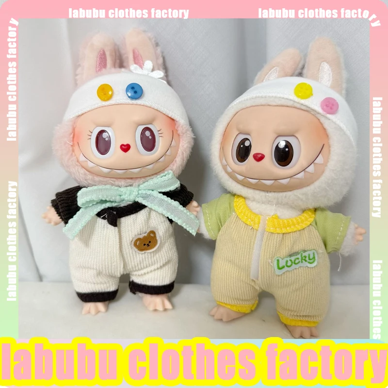 

Anime Labubu Doll ClothesBear jumpsuit Labubu Idol V1 V2 Dolls Clothing Plush Doll Universal Labubu Clothing Accessories
