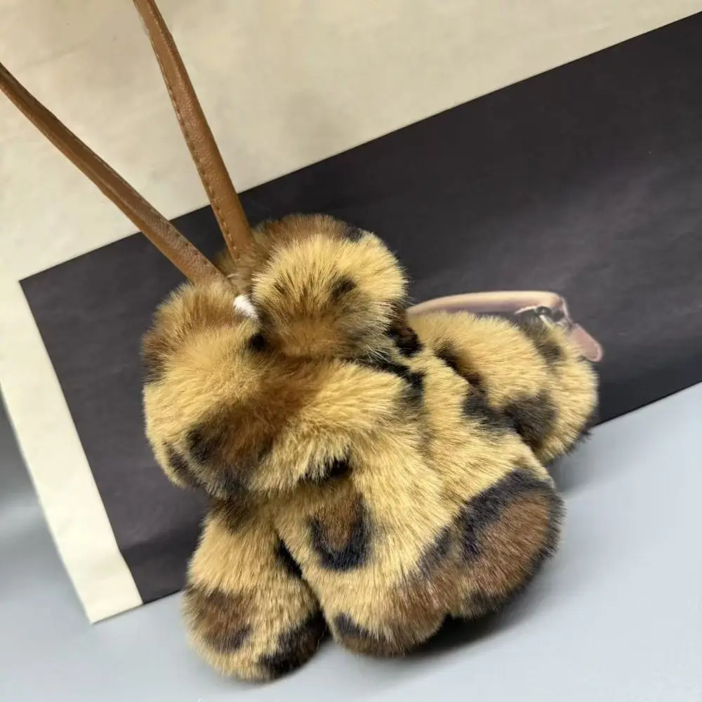 لطيف فو الأرنب الفراء حقيبة سحر الملابس شكل لينة شنقا زخرفة حقيبة الظهر الديكور على ظهره شنقا #5