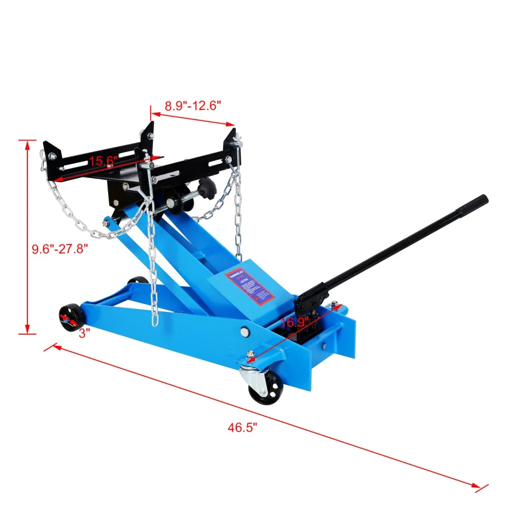 Hydraulic transmission service jack,flloor jack 1/2ton capacity 1000lb,low profile blue