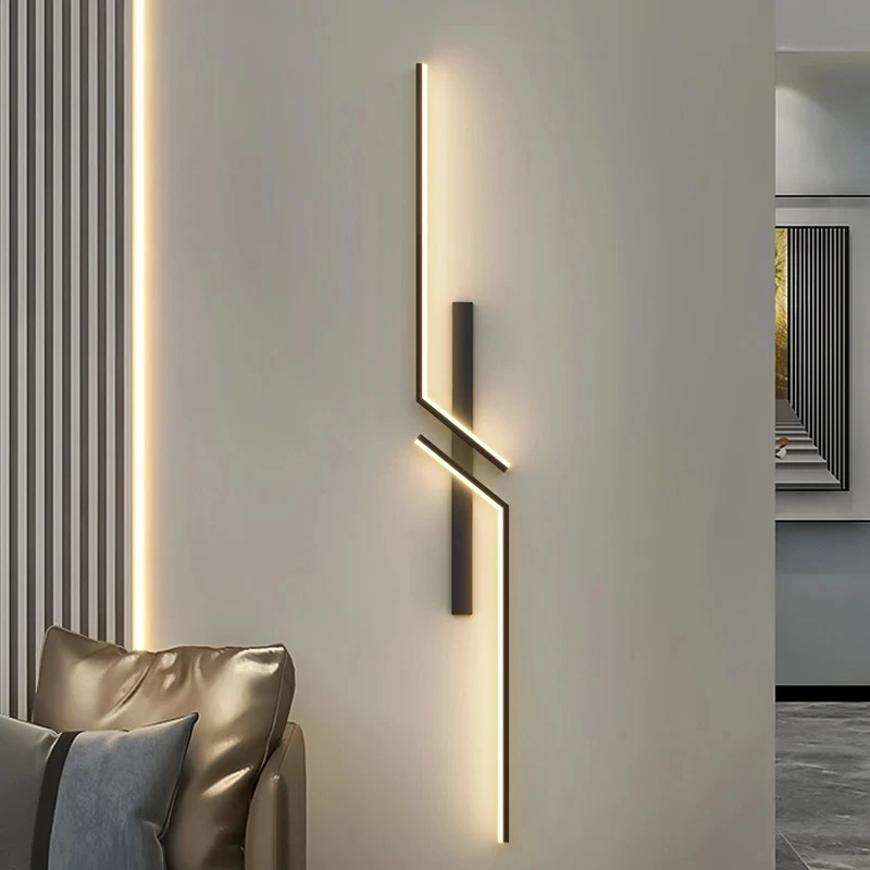 

Modern Creative Strip Led Wall Light Minimalist Bedroom Bedside Wall Sconce Led Lights Living Room TV Sofa Background Wall Lamp