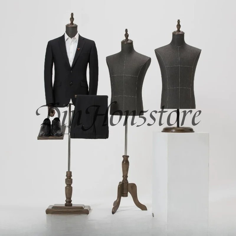 Men's Clothing Store Mannequin Hanger Suit Full Body Model Window Showcase Dummy Coat Rack Boutique Male Torso Display Mannequin