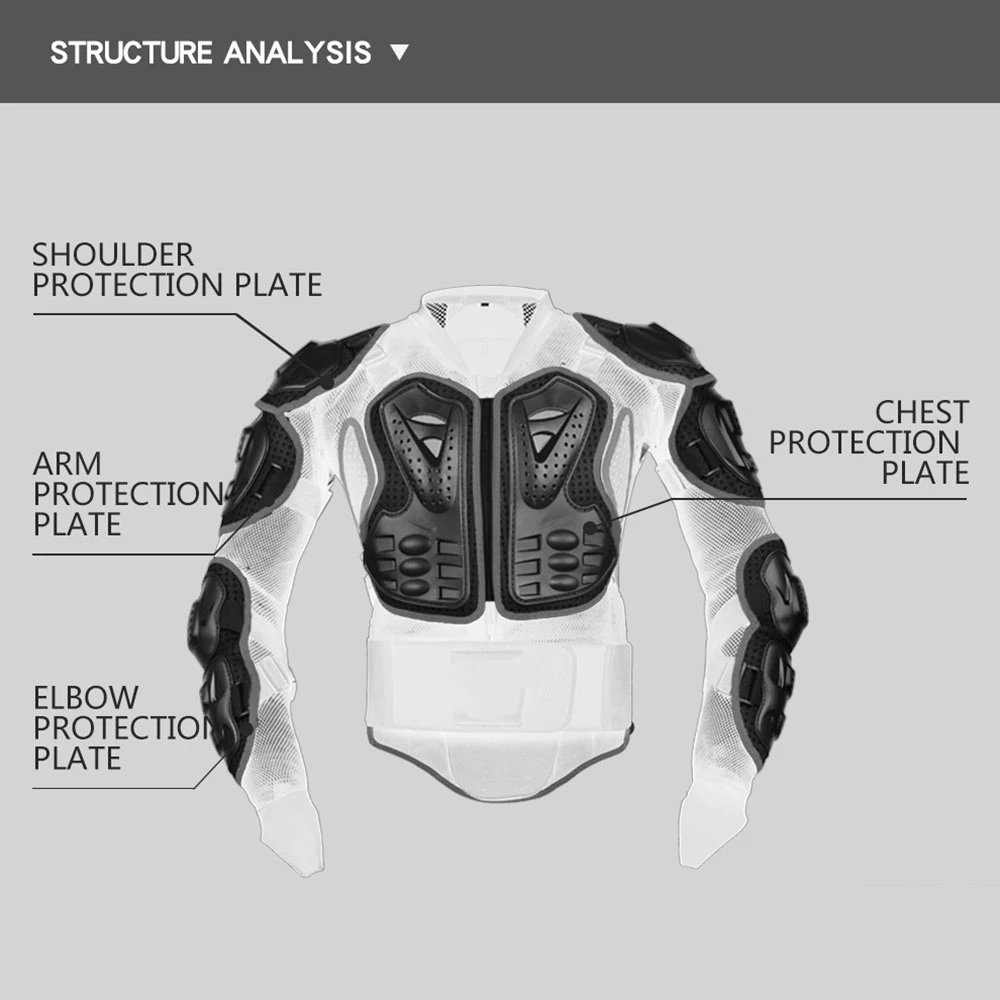 Summer Motorcycle Jackets Men\'s Full Body Armor Protection Jackets Motocross Racing Moto Protective Equipment Clothes Black