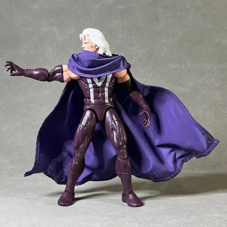 1/12 Men Soldier Magneto Purple Casual Cloak Anime Retro Super Villain Ruler Solid Color Cape Fit 6inch Action Figure Body