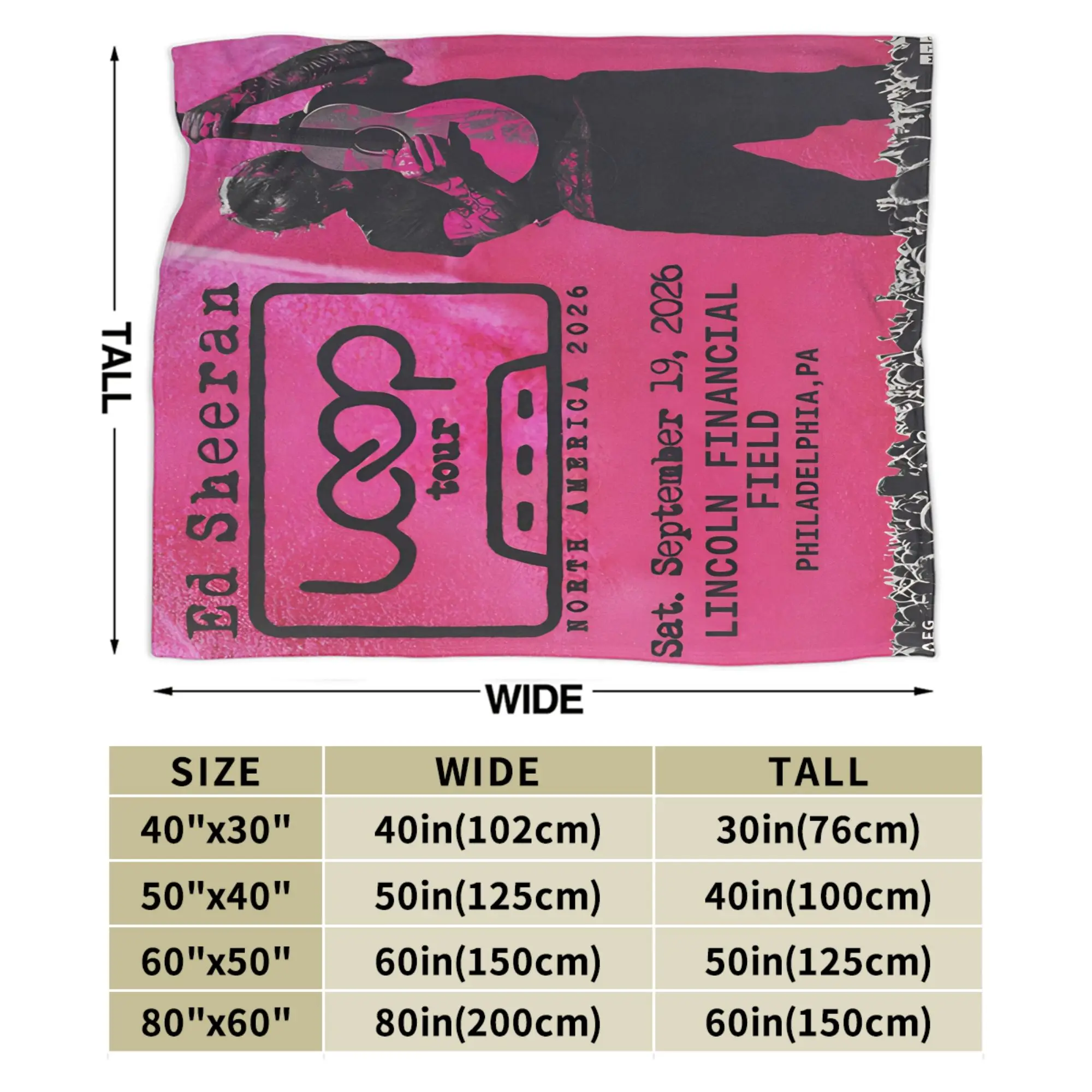 إد شيران حلقة جولة 2026 البطانيات سوبر لينة الفانيلا الاسترخاء الحاضر رمي البطانيات لحاف
