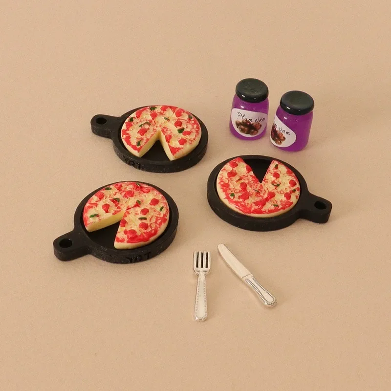 

Dollhouse Jam Pizza Folk Set Mini Food Toy Miniature Simulation Kitchen Scene Shooting Home Decor Decoration Ornaments