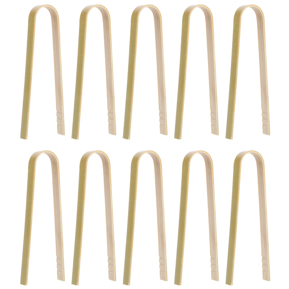 

10 PCS Food Clip Bread Bamboo Tong Tweezers Serving Clips Steak Kitchen Toast Tongs