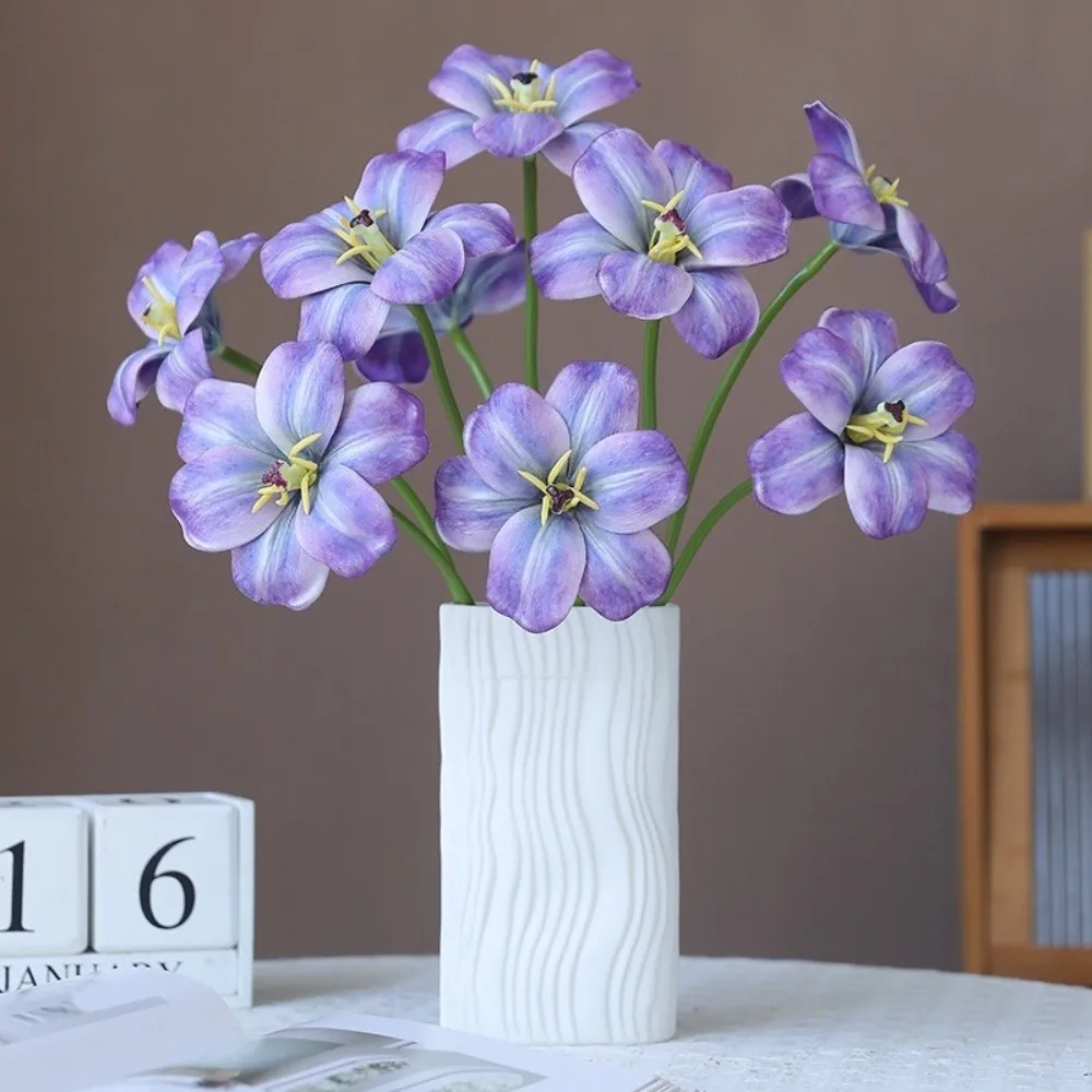 

5pcs Real Touch Artificial Tulip Flowers Handmade Realistic Simulation Tulip Bouquet Beautiful Fake Tulips Outdoor Garden Decor