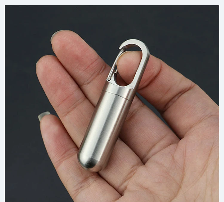 Portable Mini Stainless Steel Sealed Waterproof Box Camping Firstaid Pendant Travel Outdoor Portable Case