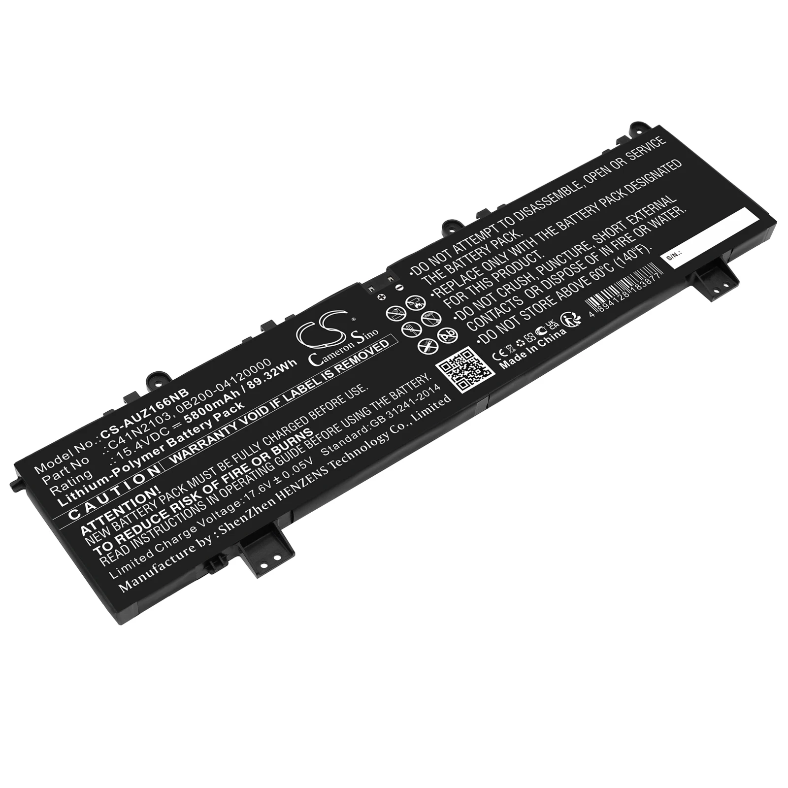 

Li-Polymer Notebook Laptop Battery for Asus, 15.4V, 5800mAh, Compatible Models: Asus NR2202RM,ROG Zephyrus Duo 16 GX650RM-LS016W