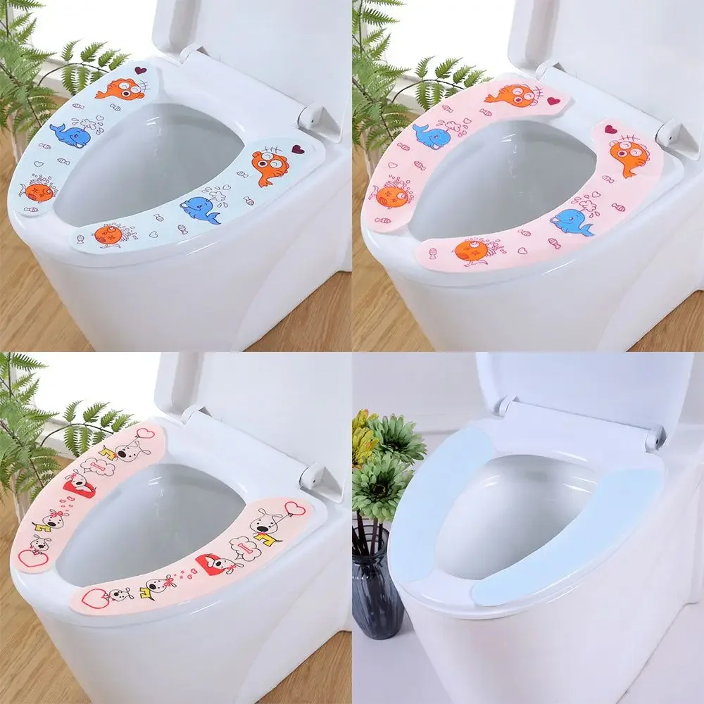 

1Pair Portable Reusable Warm Plush Toilet Seat Filling Washable Bathroom Mat Seat Cover Health Sticky Pad Household Supplies