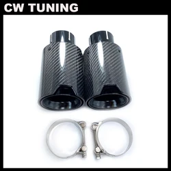 1 Piece M Performance Carbon Fiber Glossy Black Rear Tail Exhaust Pipe Muffler Tip For BMW M Series Universal Muffler Tips