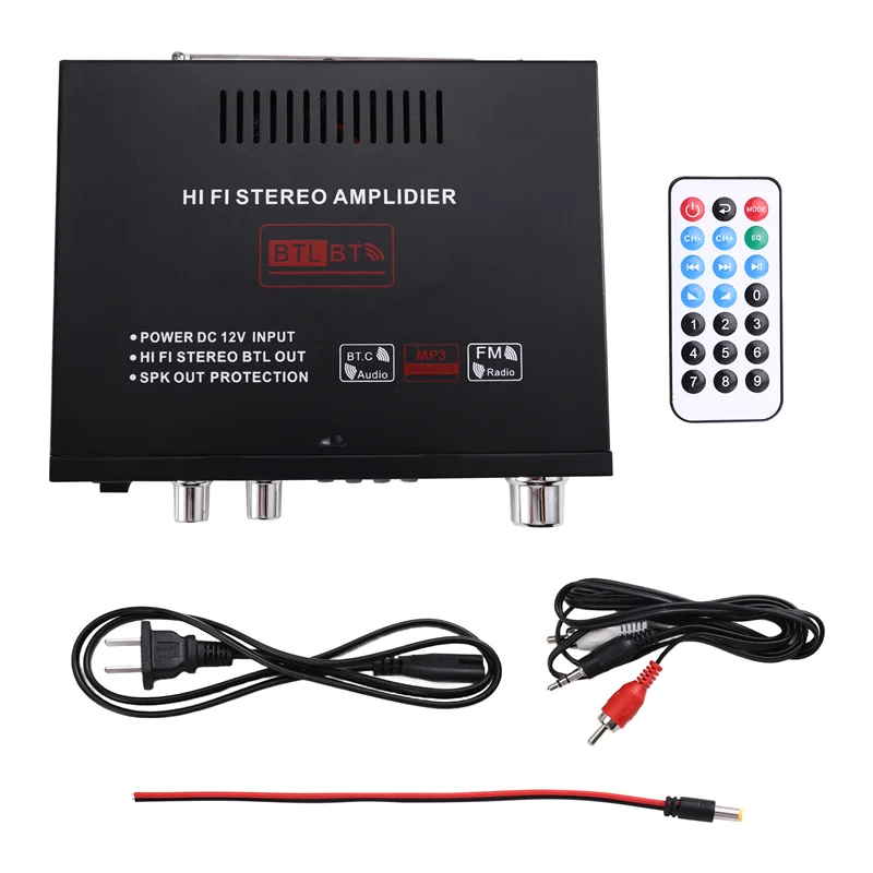 -BOFF AK35 800 Вт цифровой усилитель Bluetooth, Hi-Fi FM, аудио мощность бас сабвуфер динамики для автомобиля лодки для каравана вилка стандарта США