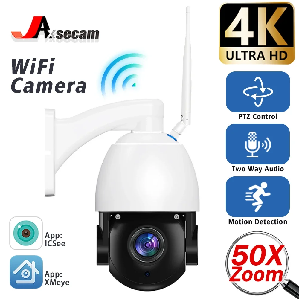 icsee camera de vigilancia de seguranca externa sem fio protecao de seguranca deteccao humana ptz ip wifi 4k 8mp 50x zoom 01