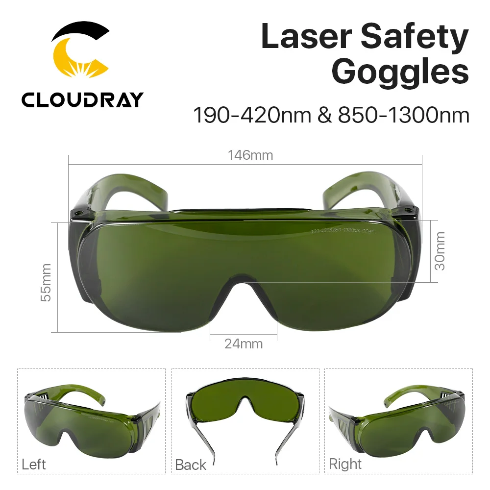 Cloudray 1064nm gogle ochronne styl B laserowe okulary ochronne 850-1300nm OD6 + CE do lasera światłowodowego