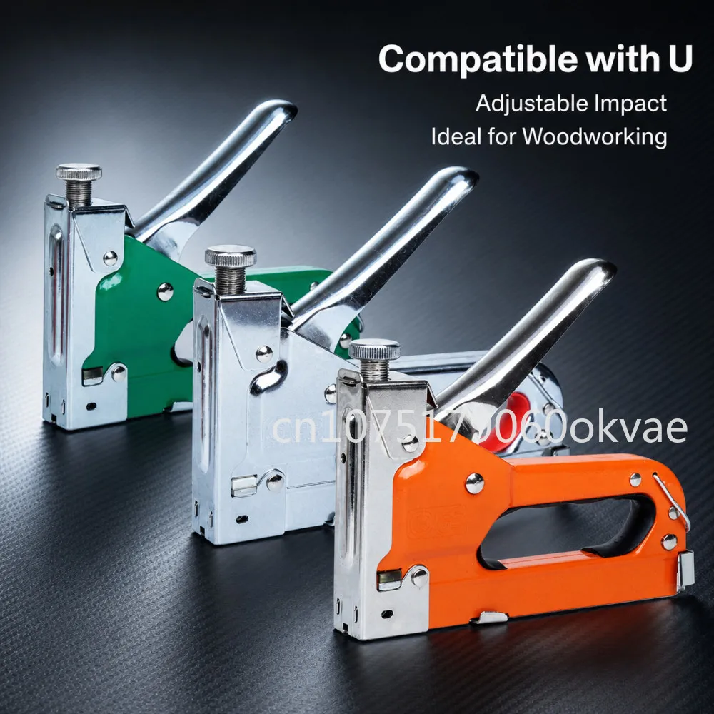 3-in-1 Heavy Duty Staple Gun Manual Nailer for Upholstery Carpentry Framing Woodworking Decoration with 3 Types of Staples