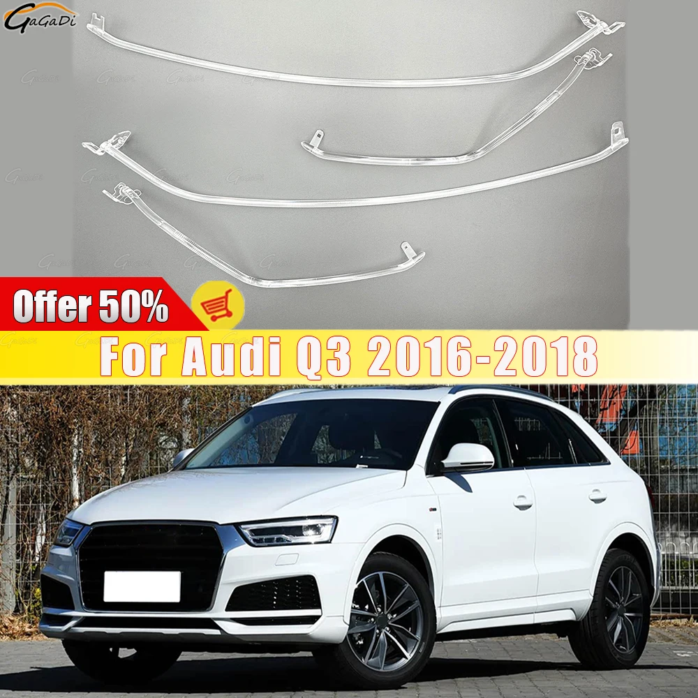 

Fit For Audi Q3 2016-2018 Car Accessories Car LED Headlight Daytime Running Light Light Guide Plate Tubular Angel Eyes
