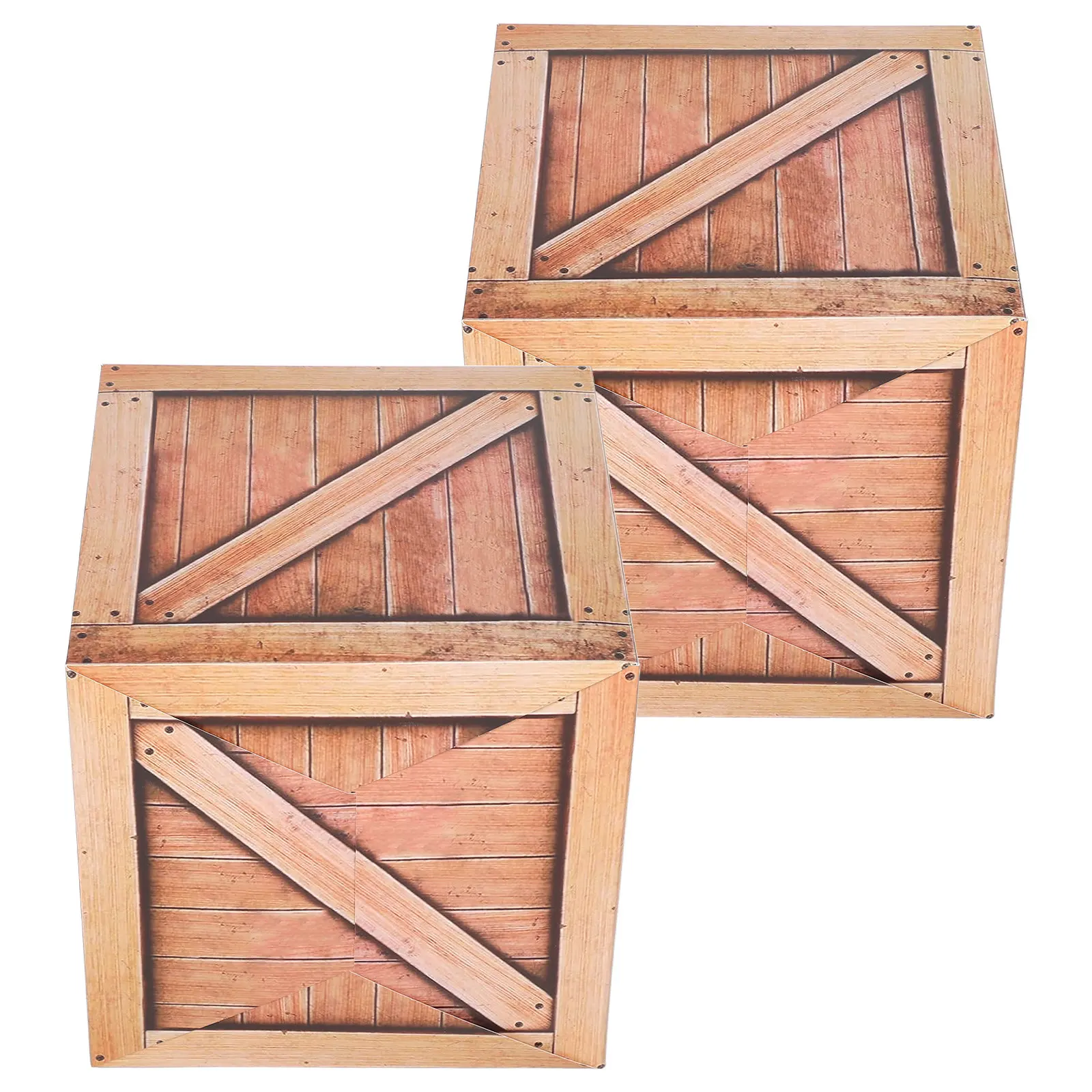 

2 шт. Декорации для вечеринки в стиле вестерн: имитация деревянных ящиков, центральные элементы для стола в стиле фермерского дома, реквизит для тематической вечеринки в стиле Дикого Запада