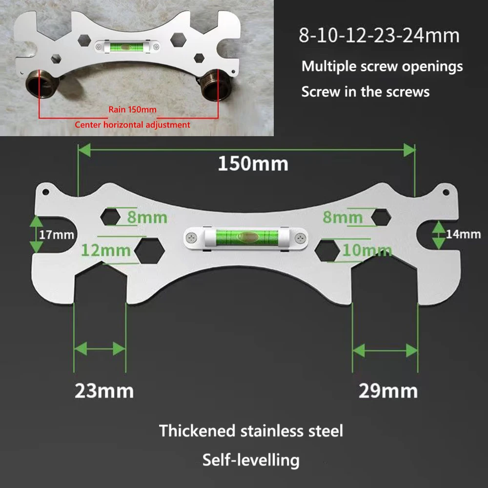 Shower Level Wrench Multifunctional Thickened Hexagonal Wrench Stainless Steel for Shower Faucet Installation for Bathroom