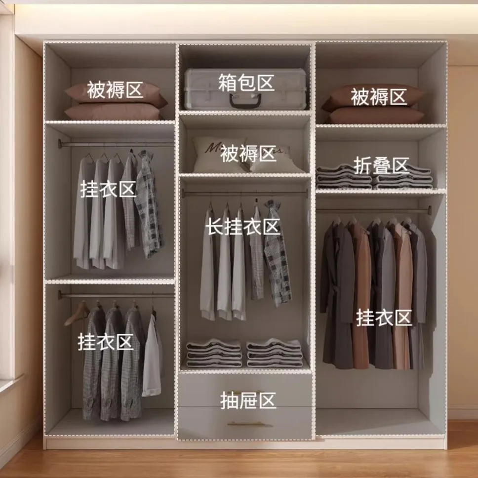 خزانة ملابس من الخشب الصلب قابلة للتخصيص بدرجة ENF، خزانة غرفة نوم منزلية بسيطة وحديثة مع طاولة تزيين