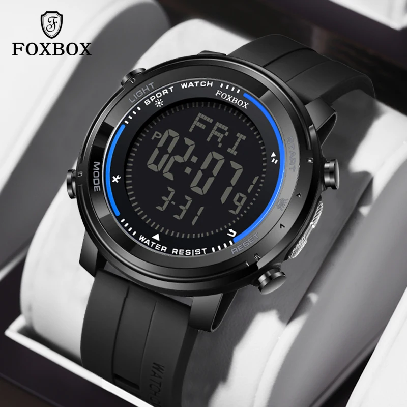 

FOXBOX Fashion Luxury Mens Watch Casual Waterproof Luminous Diver Watches Men Gifts Sports Digital Wristwatch Male Reloj Hombre