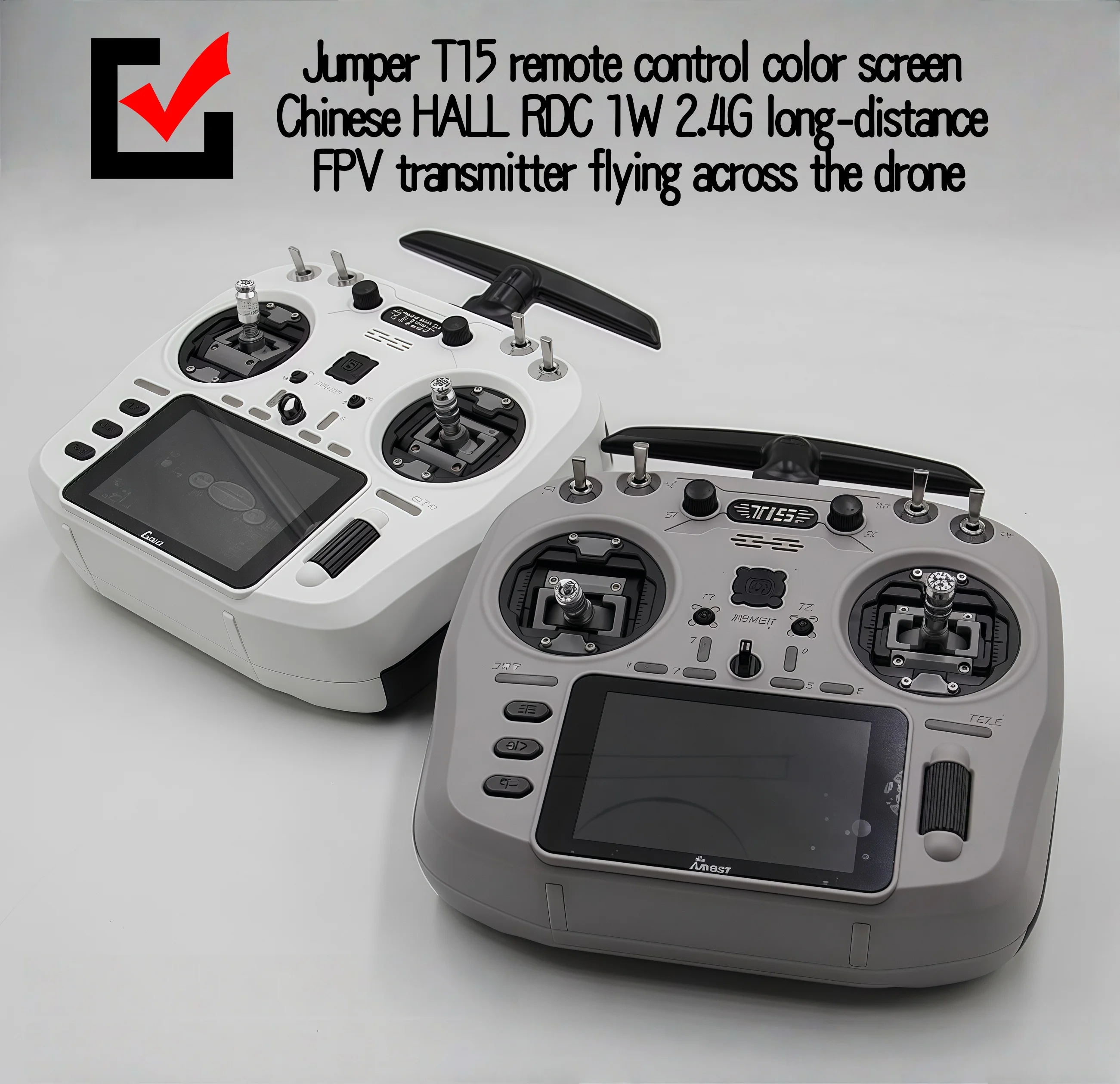Jumper T15 remote control color screen Chinese HALL RDC 1W 2.4G long-distance FPV transmitter flying across the drone