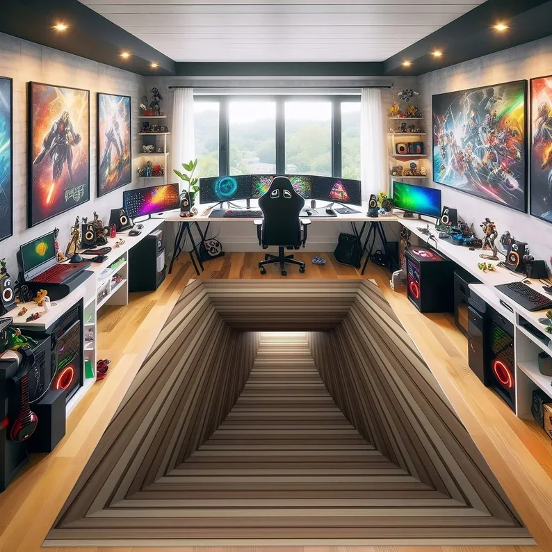 سجادة النفق، سجادة الوهم البصري، سجادة الوهم المستطيلة، سجادة الوهم الدوامة، تأثير ثلاثي الأبعاد لسجاد غرفة المعيشة #1